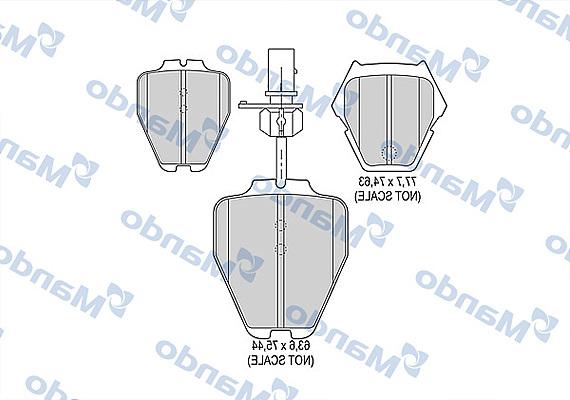 Mando MBF015368 - Əyləc altlığı dəsti, əyləc diski furqanavto.az