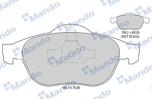 Mando MBF015790 - Əyləc altlığı dəsti, əyləc diski furqanavto.az