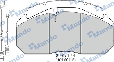 Mando MBF016057 - Əyləc altlığı dəsti, əyləc diski furqanavto.az