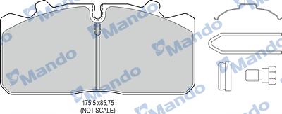 Mando MBF016060 - Əyləc altlığı dəsti, əyləc diski furqanavto.az