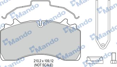 Mando MBF016068 - Əyləc altlığı dəsti, əyləc diski furqanavto.az