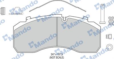 Mando MBF016080 - Əyləc altlığı dəsti, əyləc diski furqanavto.az