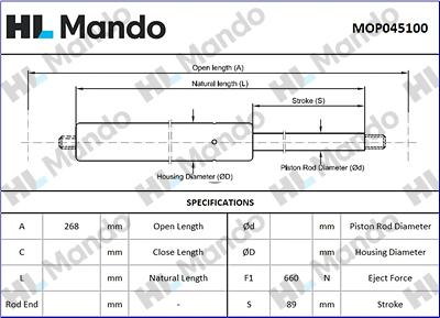 Mando MOP045100 - Qazlı bulaq, baqaj, yük yeri furqanavto.az