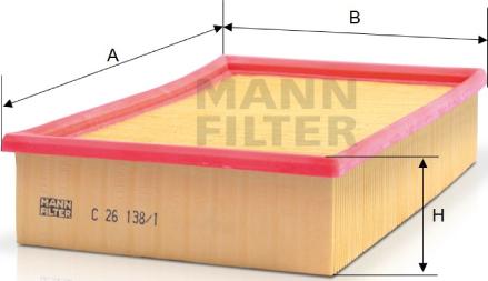 Mann-Filter C 26 138/1 - Hava filtri furqanavto.az