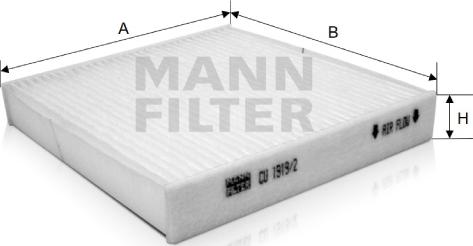 Mann-Filter CU 1919/2 - Filtr, daxili hava www.furqanavto.az
