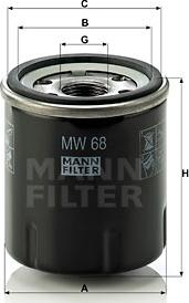 Mann-Filter MW 68 - Yağ filtri furqanavto.az