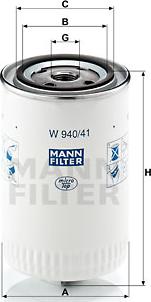 Mann-Filter W 940/41 - Filtr, istismar hidravlikası furqanavto.az