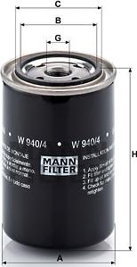 Mann-Filter W 940/4 - Yağ filtri furqanavto.az