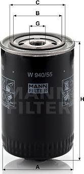 Mann-Filter W 940/55 - Yağ filtri furqanavto.az