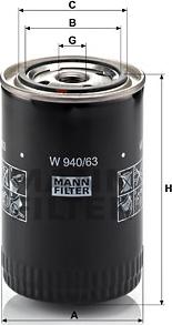 Mann-Filter W 940/63 - Yağ filtri furqanavto.az