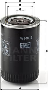 Mann-Filter W 940/19 - Yağ filtri furqanavto.az