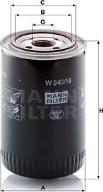 Mann-Filter W 940/18 - Yağ filtri furqanavto.az