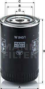 Mann-Filter W 940/1 - Yağ filtri furqanavto.az