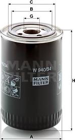 Mann-Filter W 940/34 - Yağ filtri furqanavto.az