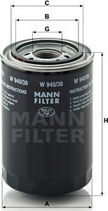Mann-Filter W 940/38 - Yağ filtri furqanavto.az