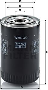 Mann-Filter W 940/29 - Yağ filtri furqanavto.az