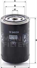 Mann-Filter W 940/24 - Yağ filtri furqanavto.az