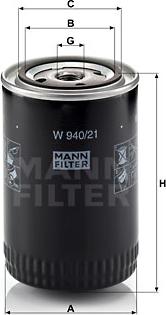 Mann-Filter W 940/21 - Yağ filtri furqanavto.az