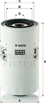 Mann-Filter W 950/36 - Yağ filtri furqanavto.az