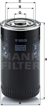 Mann-Filter W 950/26 - Yağ filtri furqanavto.az