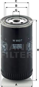 Mann-Filter W 950/7 - Yağ filtri furqanavto.az