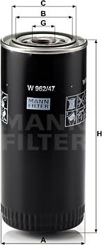 Mann-Filter W 962/47 - Yağ filtri furqanavto.az