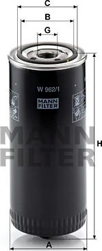 Mann-Filter W 962/1 - Filtr, istismar hidravlikası furqanavto.az