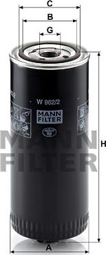 Mann-Filter W 962/2 - Yağ filtri furqanavto.az