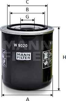 Mann-Filter W 9020 - Yağ filtri furqanavto.az