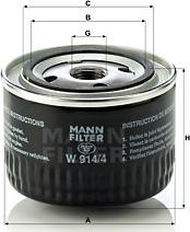 Mann-Filter W 914/4 - Yağ filtri furqanavto.az