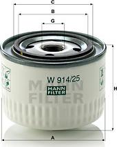 Mann-Filter W 914/25 - Hidravlik Filtr, avtomatik transmissiya furqanavto.az