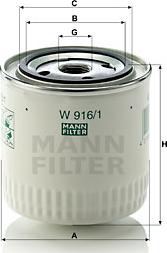 Mann-Filter W 916/1 - Yağ filtri furqanavto.az