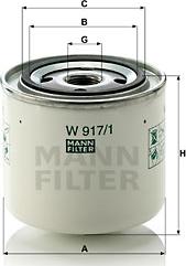 Mann-Filter W 917/1 - Yağ filtri furqanavto.az