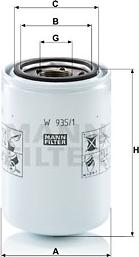 Mann-Filter W 935/1 - Filtr, istismar hidravlikası furqanavto.az
