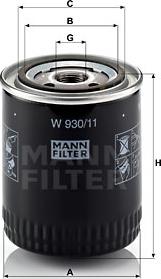 Mann-Filter W 930/11 - Yağ filtri furqanavto.az