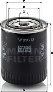 Mann-Filter W 930/12 - Yağ filtri furqanavto.az