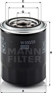 Mann-Filter W 930/26 - Yağ filtri furqanavto.az