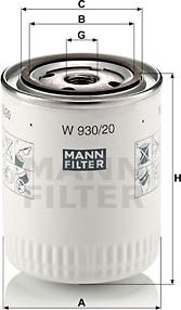 Mann-Filter W 930/20 - Yağ filtri furqanavto.az