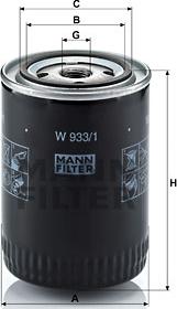 Mann-Filter W 933/1 - Yağ filtri furqanavto.az