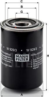 Mann-Filter W 929/3 - Yağ filtri furqanavto.az