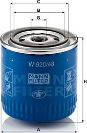 Mann-Filter W 920/48 - Yağ filtri furqanavto.az