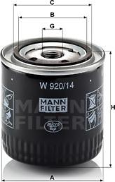 Mann-Filter W 920/14 - Yağ filtri furqanavto.az