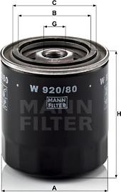 Mann-Filter W 920/80 - Yağ filtri furqanavto.az