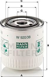 Mann-Filter W 920/38 - Yağ filtri furqanavto.az