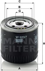 Mann-Filter W 920/7 - Yağ filtri furqanavto.az