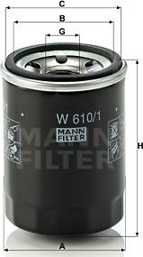Mann-Filter W 610/1 - Yağ filtri furqanavto.az