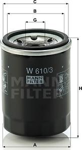 Mann-Filter W 610/3 - Yağ filtri furqanavto.az