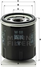 Mann-Filter W 68 - Yağ filtri furqanavto.az