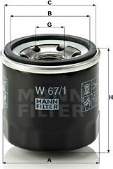 Mann-Filter W 67/1 - Yağ filtri furqanavto.az