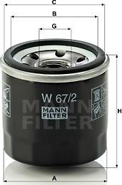 Mann-Filter W 67/2 - Yağ filtri furqanavto.az